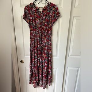 Flower print free midi dress size large